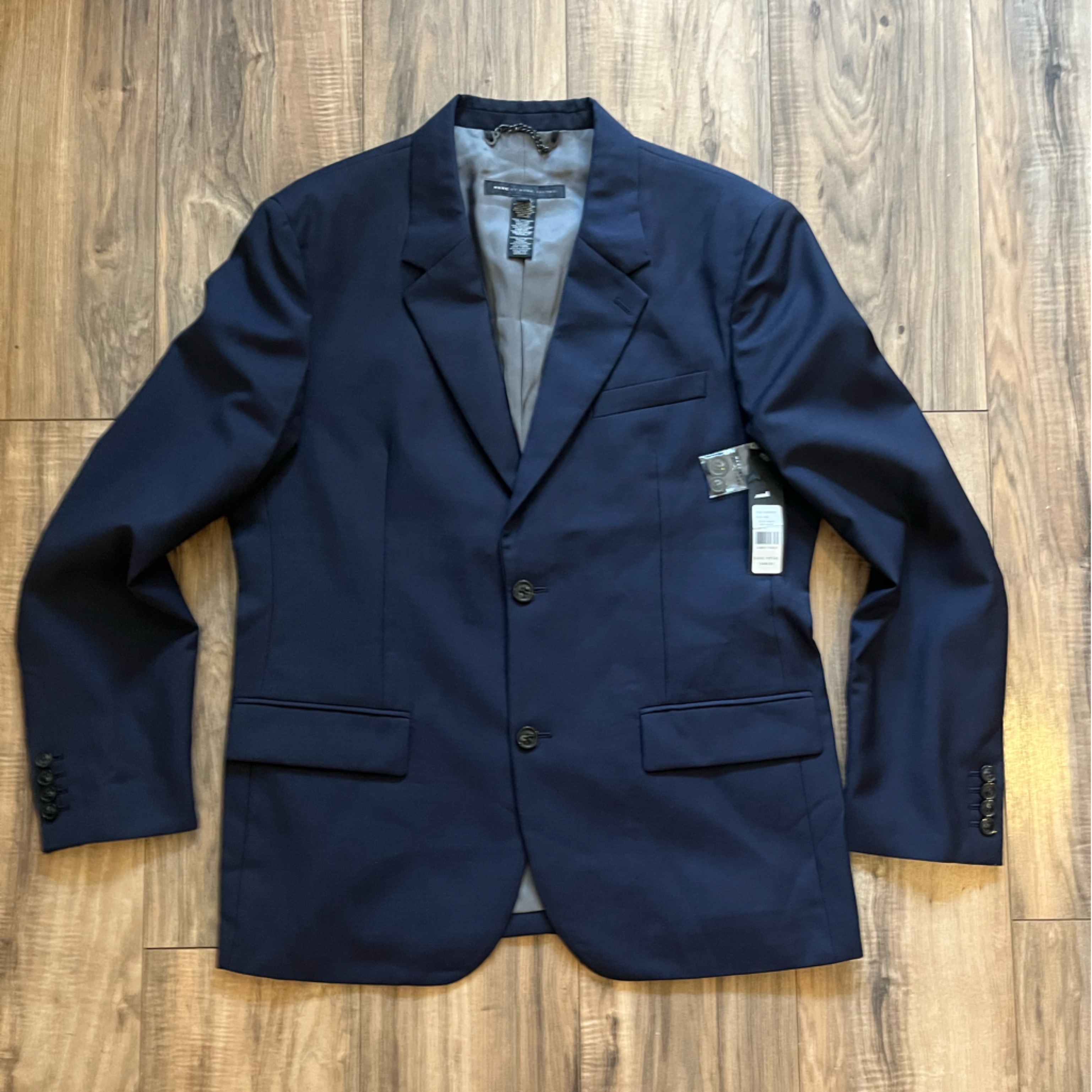Marc By Marc Jacobs Deep Navy Melange Two Buttons Wool Blazer Jacket Xl